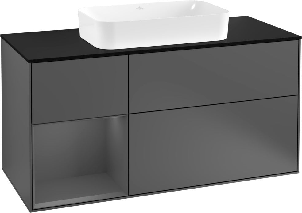 Villeroy & Boch Finion Waschtischunterschrank 1200 mm Glossy White Lacquer mit LED-Beleuchtung