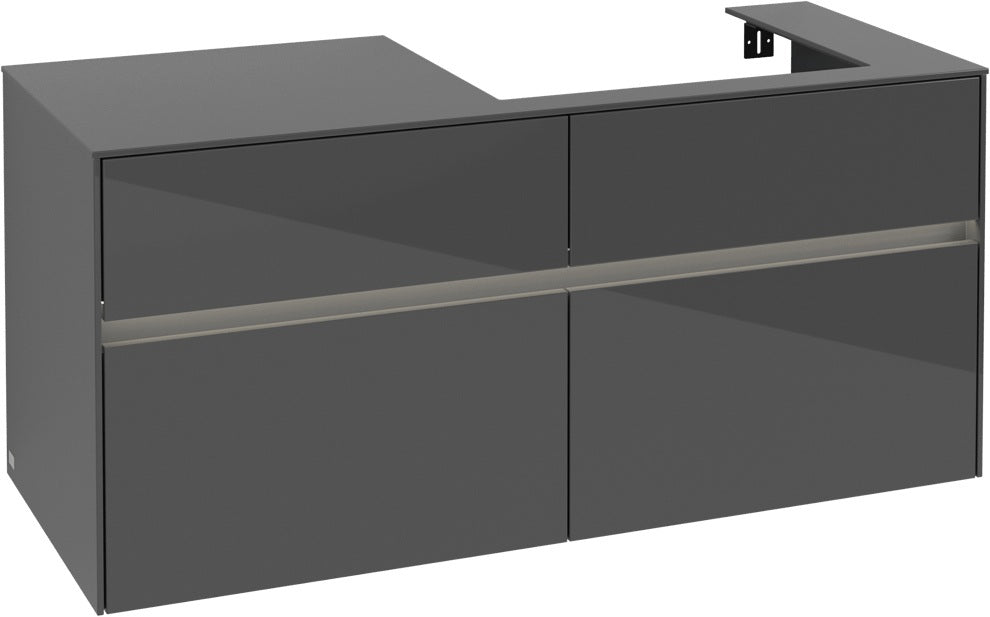 Villeroy & Boch Waschtischunterschrank Collaro C083 B0 1200 mm Glossy Grey mit LED-Beleuchtung