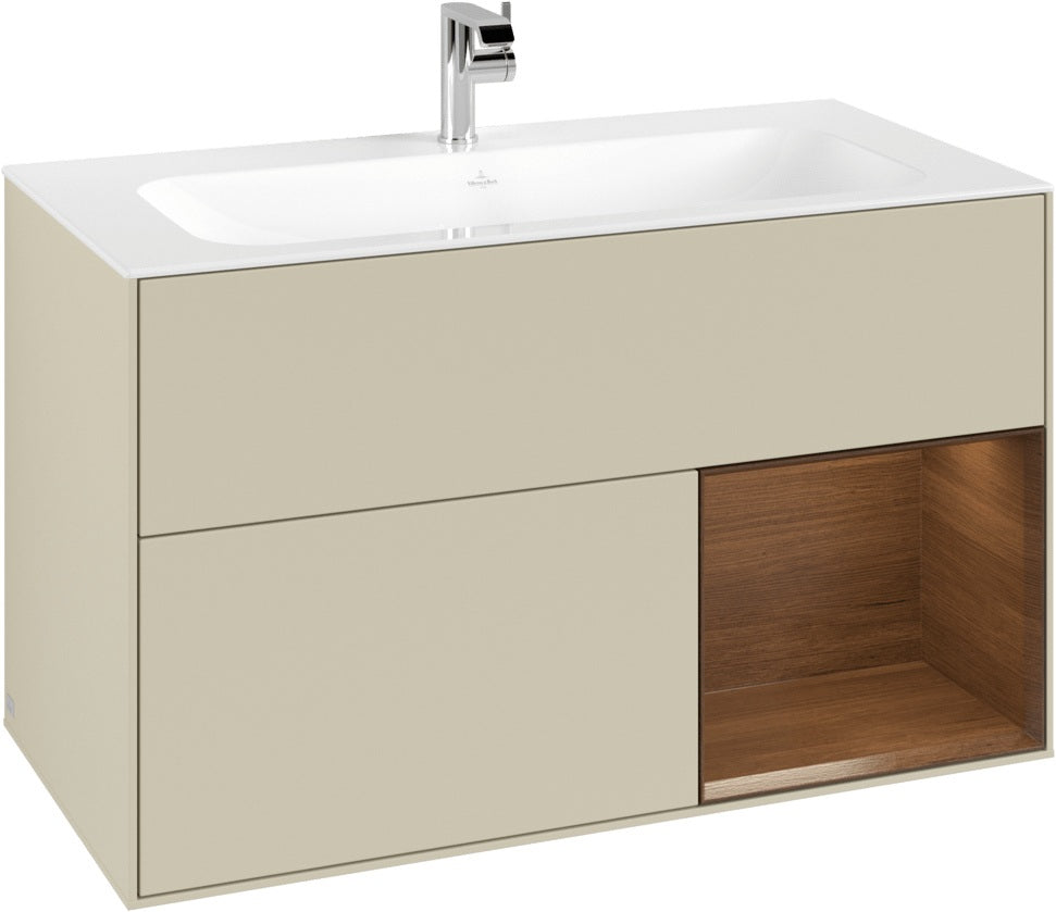 Villeroy & Boch Finion Waschtischunterschrank 996 mm White Matt Lacquer mit Beleuchtung