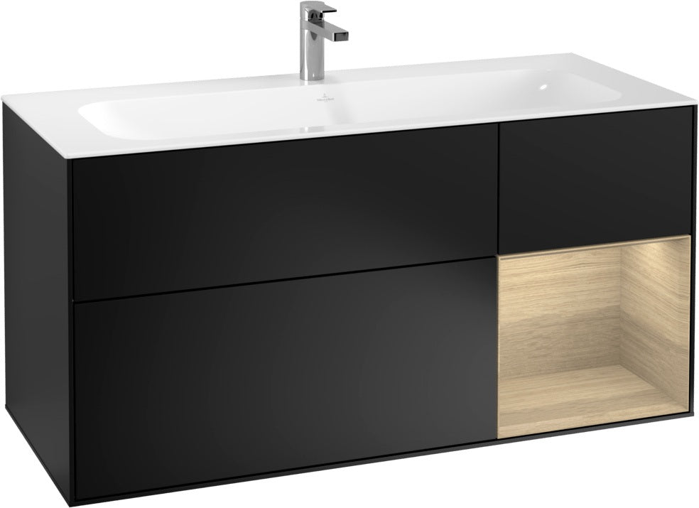 Villeroy & Boch Finion Waschbeckenunterschrank Glossy White Lacquer 1196 mm mit LED-Beleuchtung