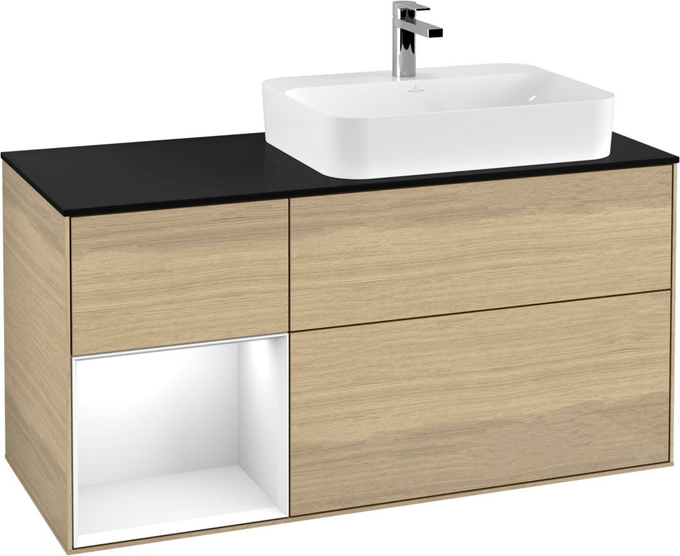 Villeroy & Boch Finion Waschbeckenunterschrank 1200 mm Glossy White Lacquer mit Beleuchtung