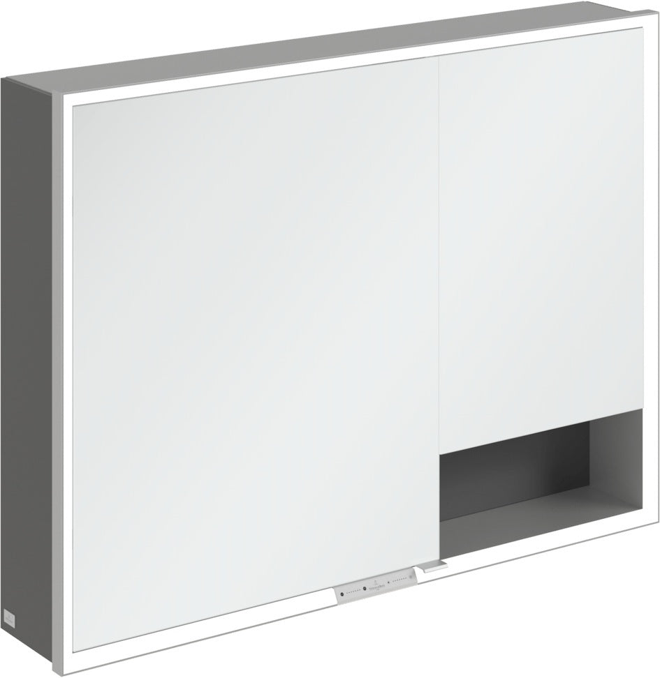 Villeroy & Boch Spiegelschrank My View+ A48110 1000 mm Graphite mit LED-Beleuchtung und Sensordimmer