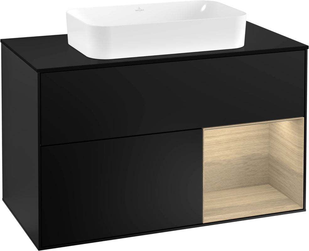 Villeroy & Boch Waschtischunterschrank Finion F252G 1000 mm Glossy White Lacquer mit LED-Beleuchtung