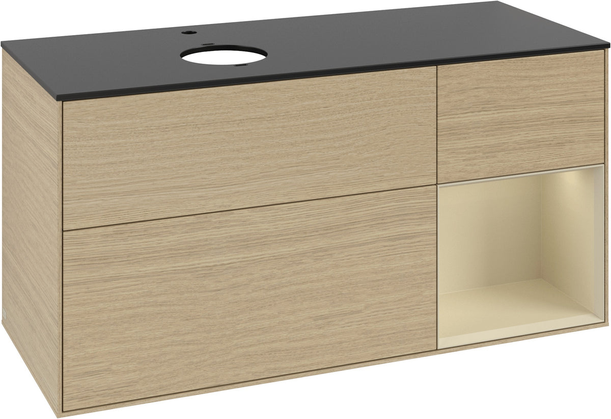 Villeroy & Boch Finion Waschtischunterschrank 1200 mm Glossy White mit Beleuchtung und SoftClosing