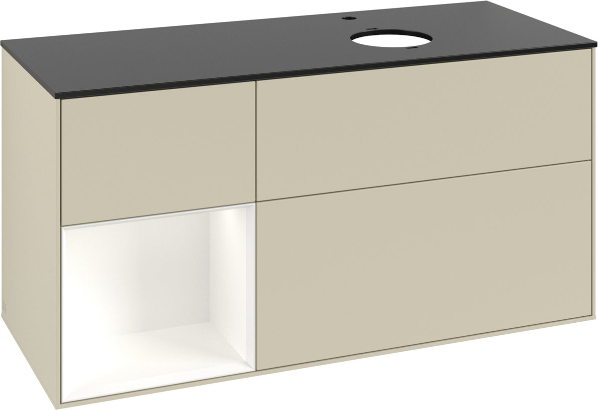 Villeroy & Boch Finion Waschtischunterschrank 1200 mm Glossy White Lacquer mit Beleuchtung