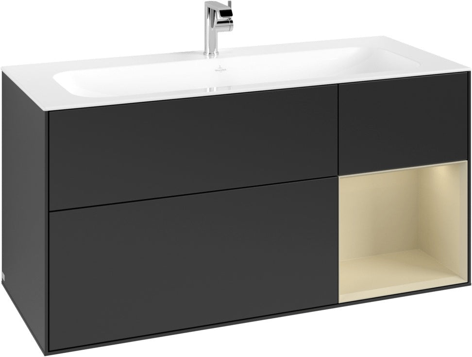Villeroy & Boch Finion Waschbeckenunterschrank Glossy White Lacquer 1196 mm mit LED-Beleuchtung
