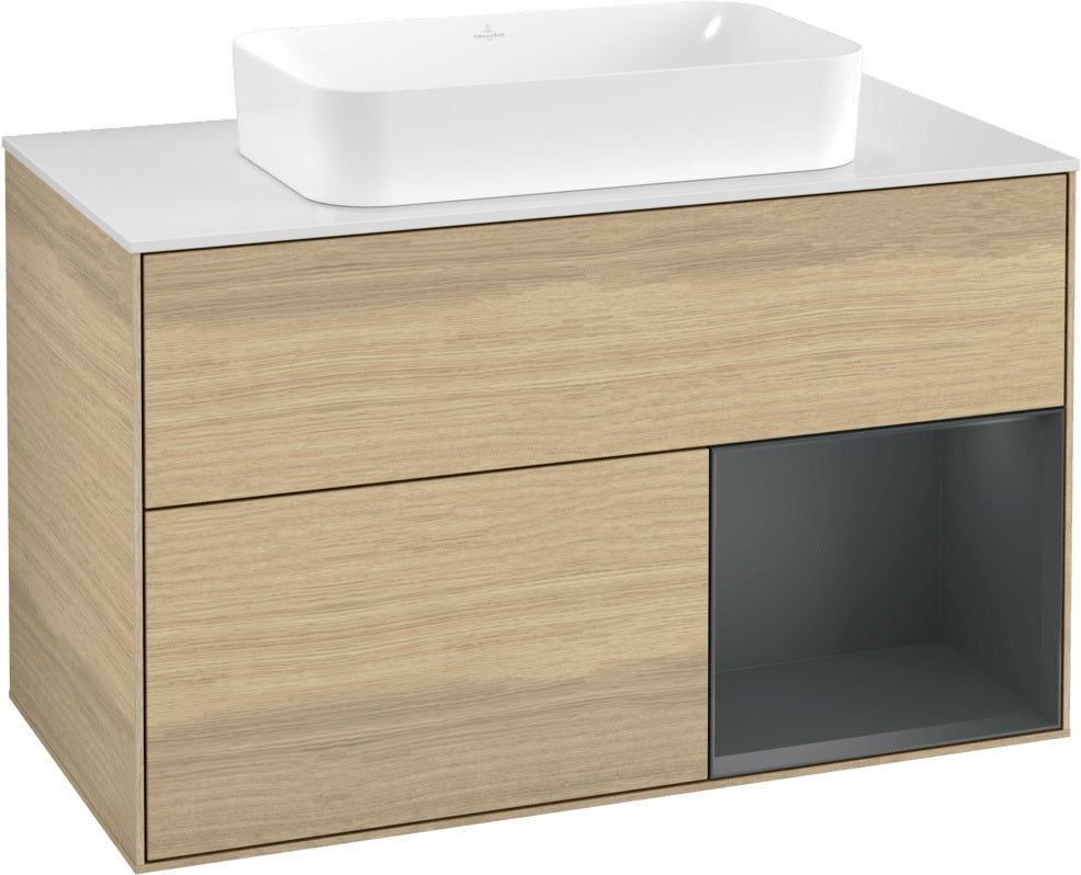 Villeroy & Boch Finion Waschtischunterschrank 1000 mm Glossy White Lacquer mit LED-Beleuchtung
