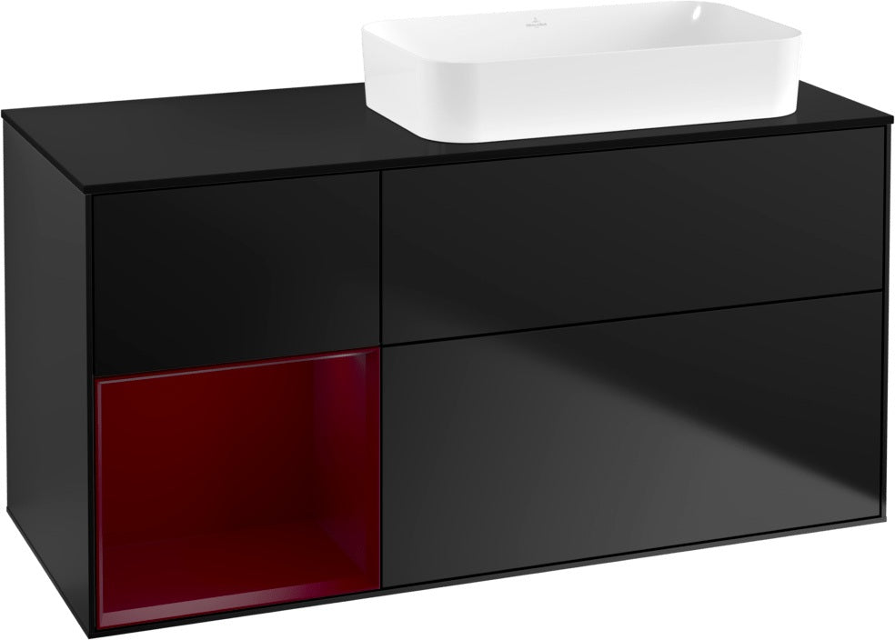 Villeroy & Boch Finion Waschtischunterschrank 120 cm Glossy White Lacquer mit Beleuchtung