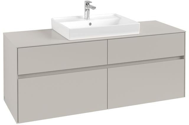 Villeroy & Boch Collaro Waschtischunterschrank 1400 mm Black Matt Lacquer mit 4 Auszügen