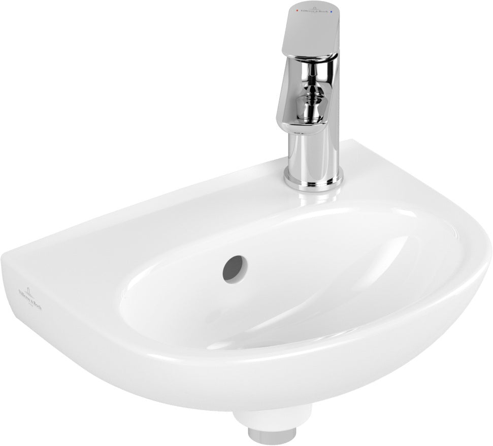 Villeroy & Boch Handwaschbecken O.novo 43403R 360x275 mm Weiß Alpin Oval mit Hahnloch rechts