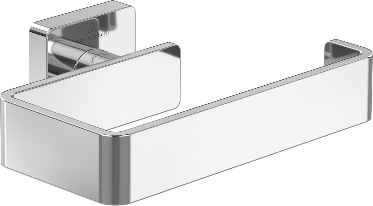 Villeroy & Boch Elements - Striking Toilettenpapierhalter ohne Deckel, Chrom, Wandmontage, 135 x 93 x 45 mm