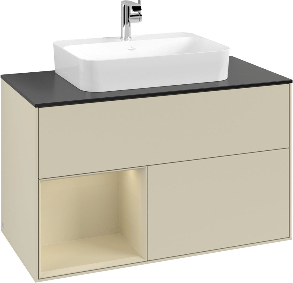 Villeroy & Boch Finion Waschtischunterschrank 1000 mm Glossy White Lacquer mit LED-Beleuchtung
