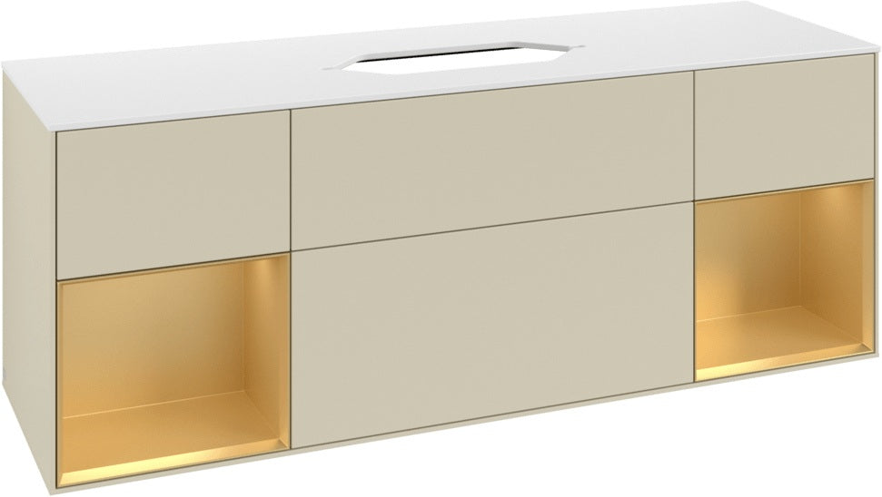 Villeroy & Boch Finion Waschtischunterschrank 1600 mm Glossy White Lacquer mit Beleuchtung