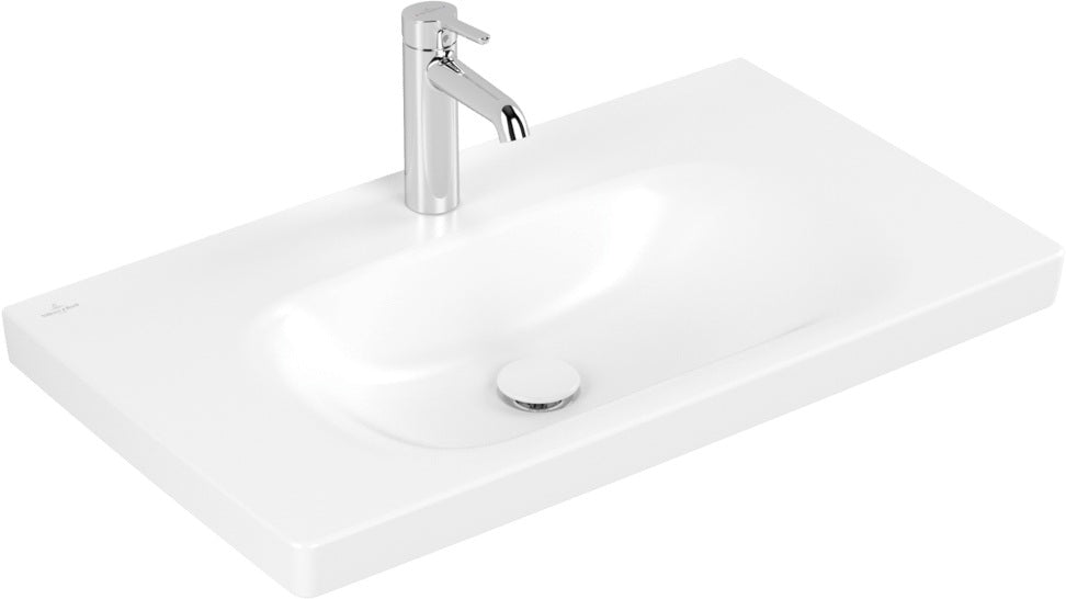 Villeroy & Boch Skyla Schrankwaschtisch 800 mm Stone White CeramicPlus – Rechteck, Wandmontage