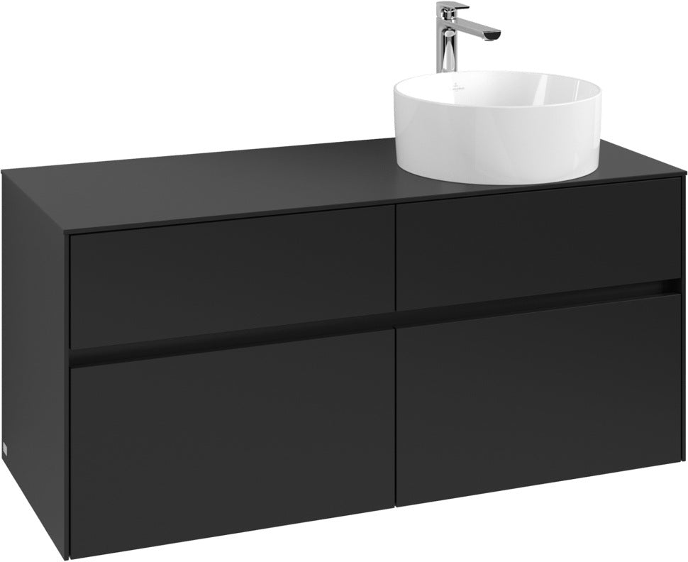 Villeroy & Boch Waschbeckenunterschrank Collaro C043 B0 1200 mm Volcano Black mit Beleuchtung und SoftClosing