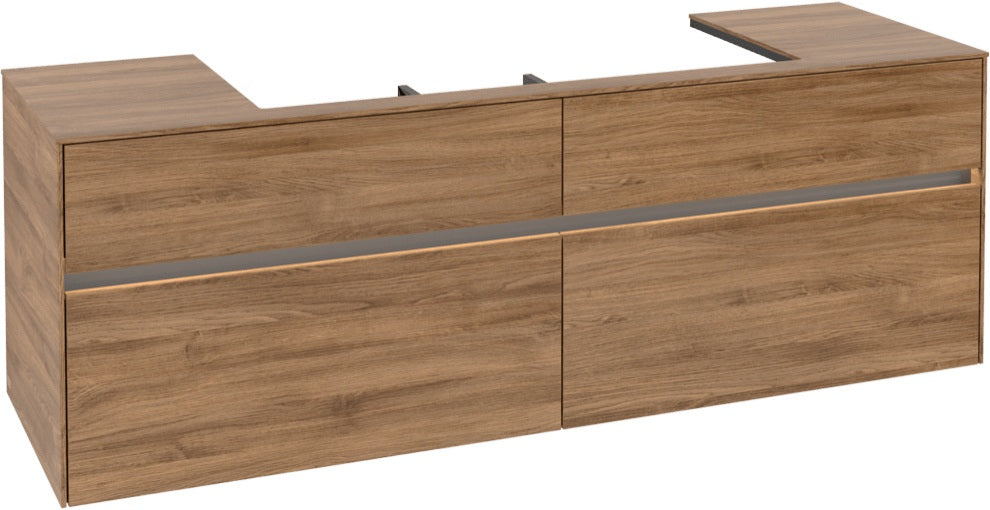 Villeroy & Boch Waschtischunterschrank Collaro C031 B0 1600 mm Kansas Oak mit LED-Beleuchtung