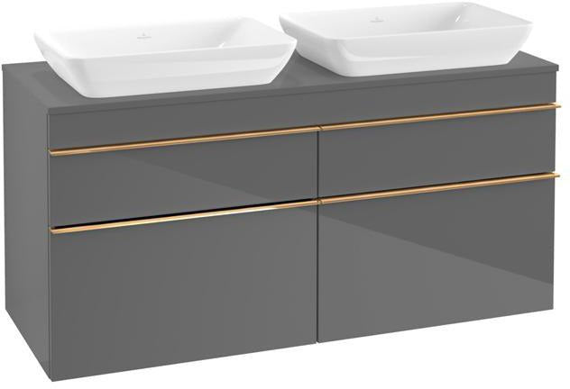Villeroy & Boch Venticello Waschtischunterschrank 1257 mm Glossy White, 4 Auszüge, für 2 Waschtische
