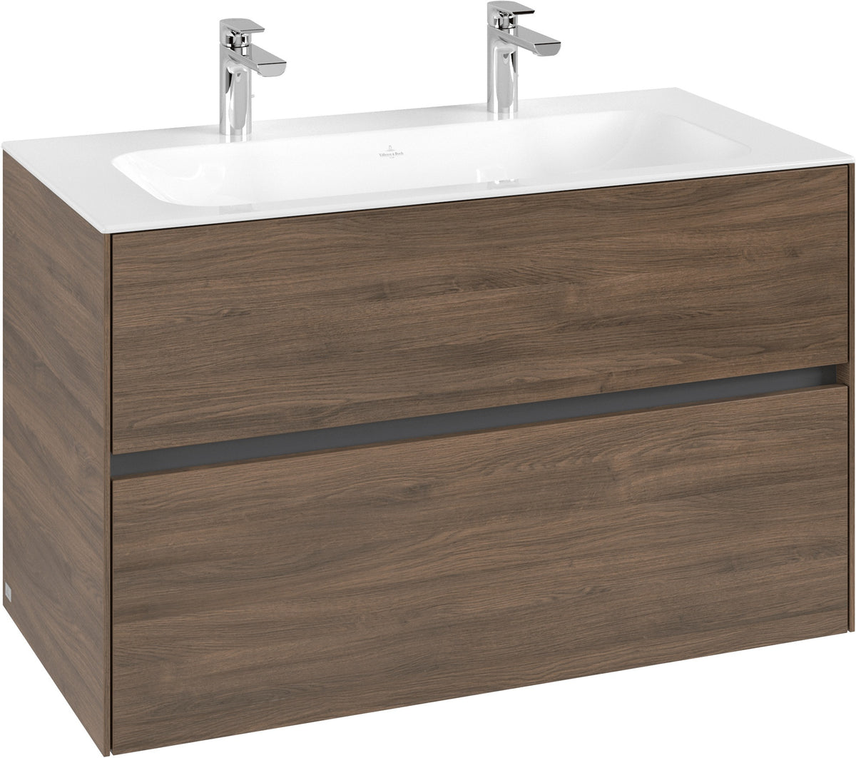 Villeroy & Boch Waschbeckenunterschrank Collaro C13900 in White Oak – 996 mm, 2 Auszüge, SoftClosing