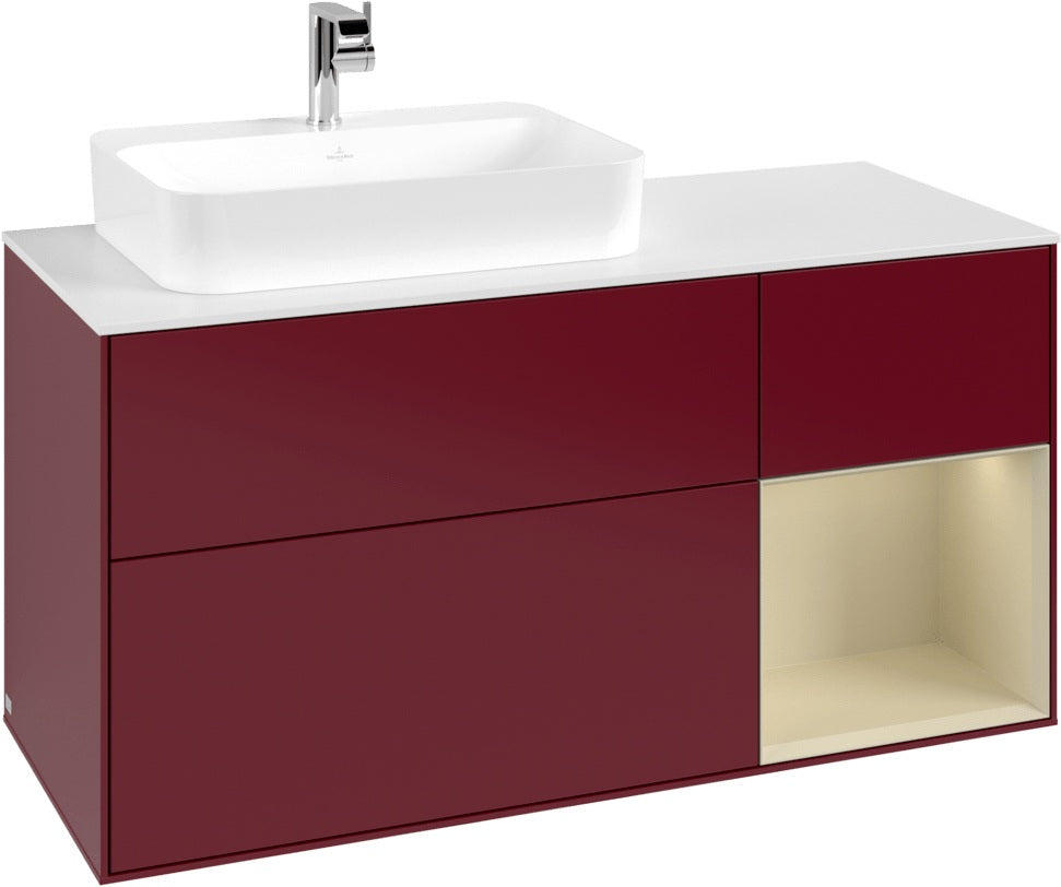 Villeroy & Boch Waschtischunterschrank Finion F401G 1200 mm Glossy White Lacquer mit Beleuchtung