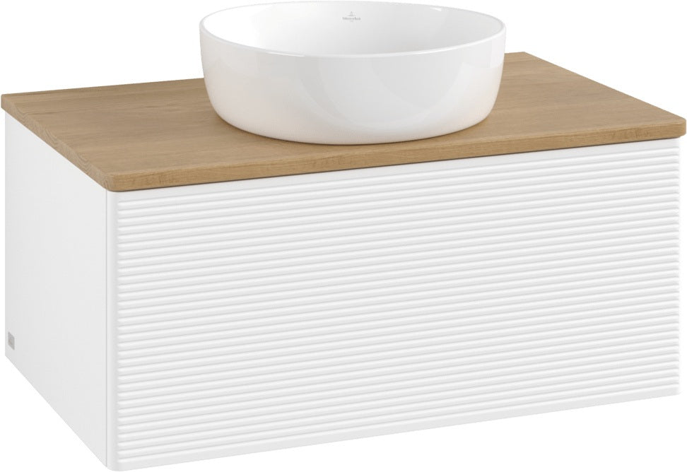 Villeroy & Boch Antao Waschtischunterschrank 800 mm – Grau Matt, 1 Auszug, Push-Open