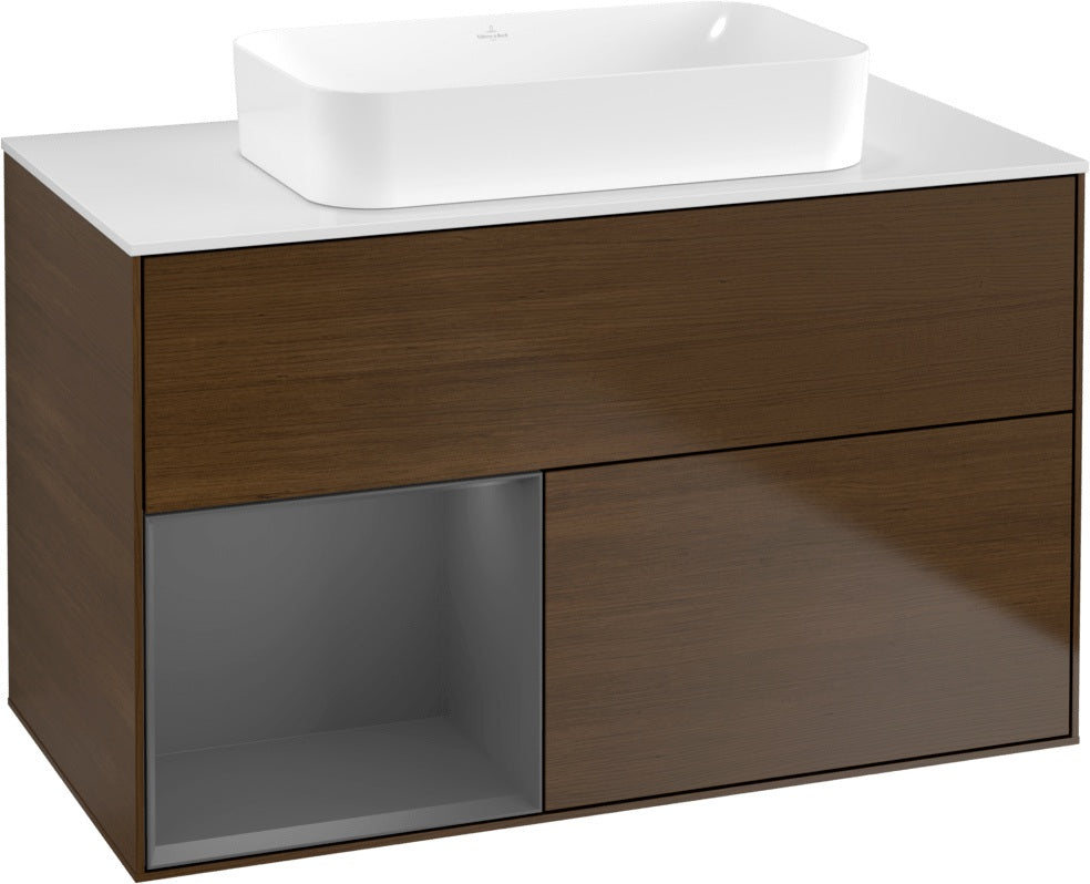 Villeroy & Boch Finion Waschtischunterschrank 1000 mm Glossy White Lacquer – mit LED-Beleuchtung & SoftClosing