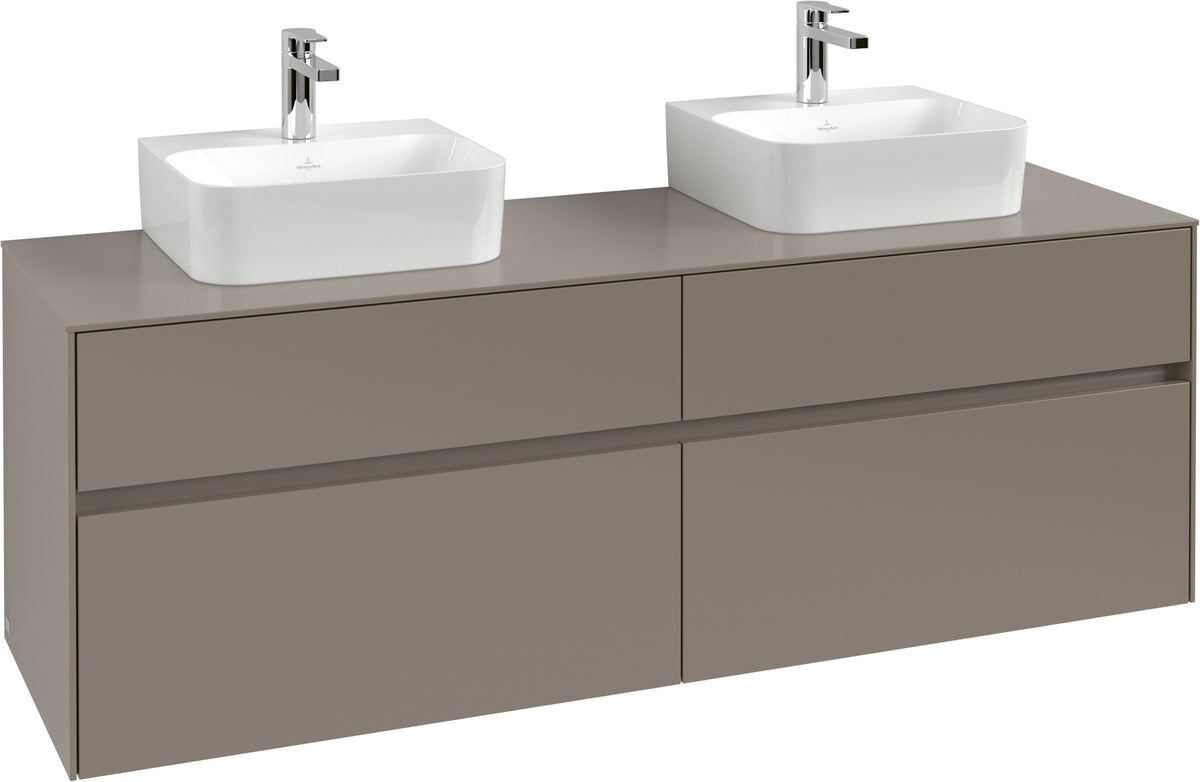 Villeroy & Boch Waschtischunterschrank Collaro 1600 mm Volcano Black mit SoftClosing und Push-Open