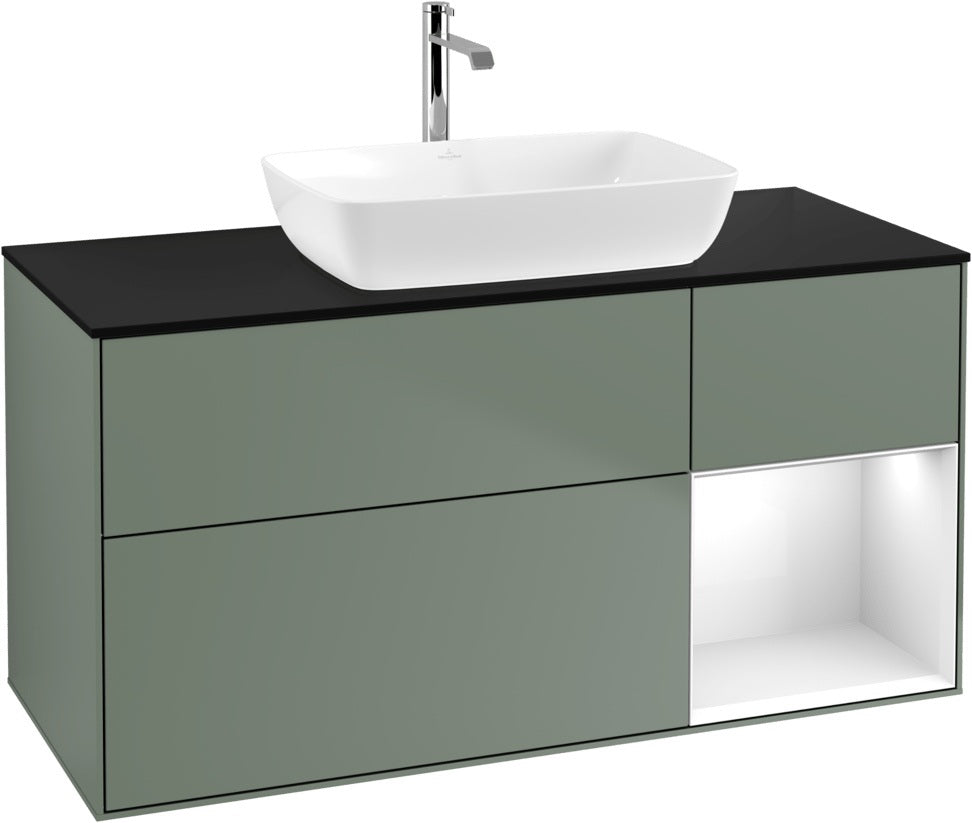 Villeroy & Boch Finion Waschbeckenunterschrank 1200 mm Glossy White Lacquer mit Beleuchtung