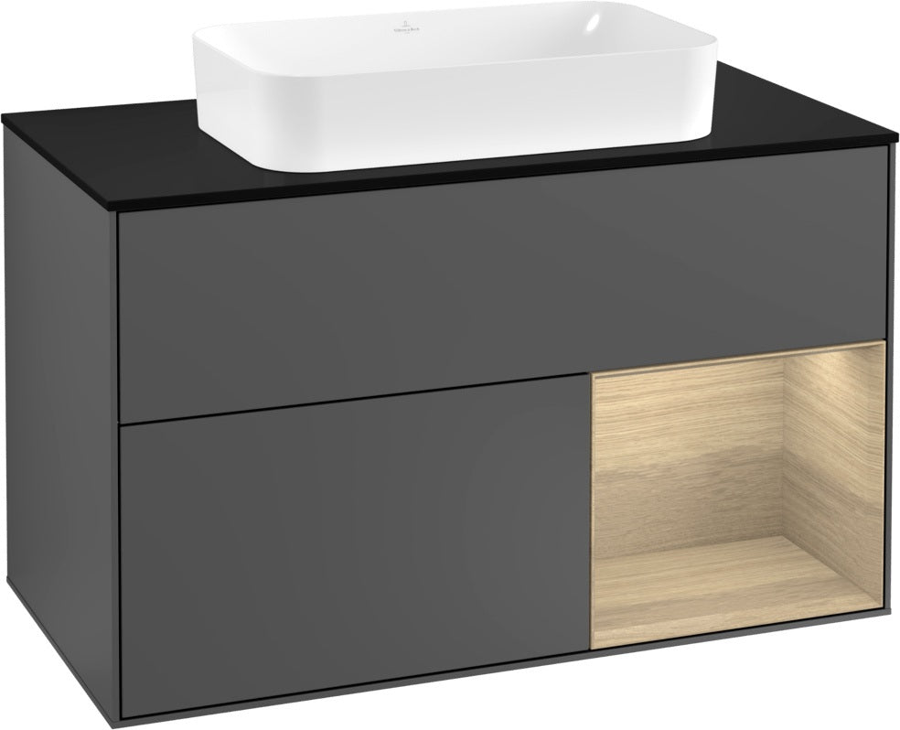 Villeroy & Boch Waschtischunterschrank Finion F252G 1000 mm Glossy White Lacquer mit LED-Beleuchtung