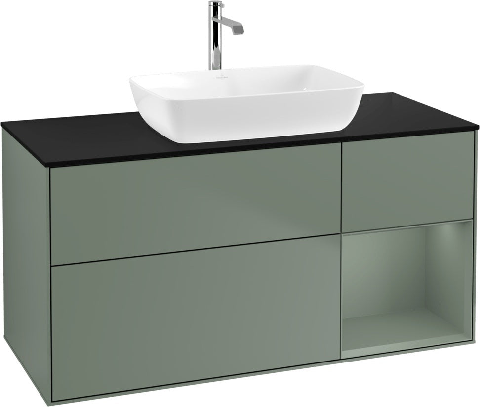 Villeroy & Boch Finion Waschbeckenunterschrank 1200 mm Glossy White Lacquer mit Beleuchtung