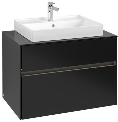Villeroy & Boch Collaro Waschtischunterschrank 800 mm Truffle Grey mit LED-Beleuchtung und 2 Auszügen