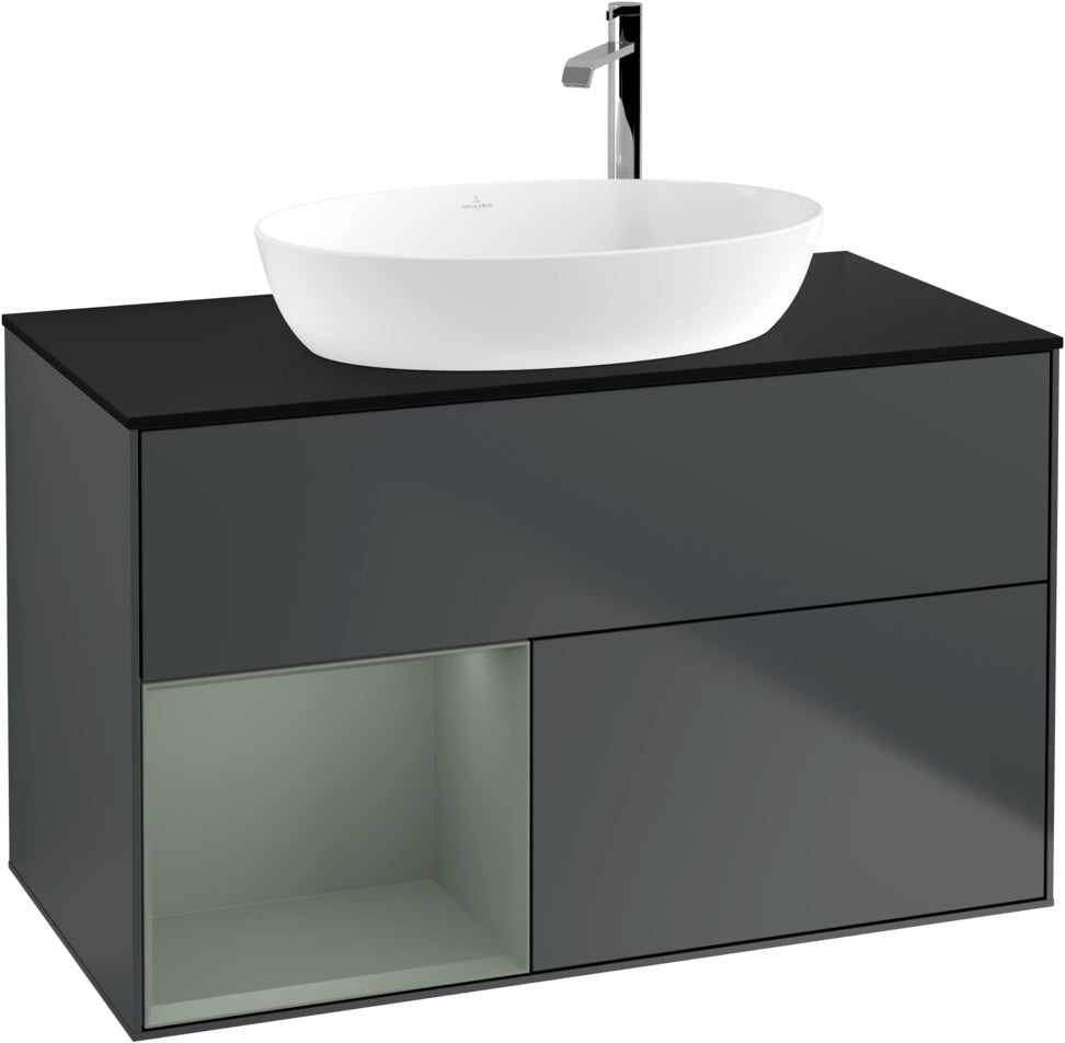 Villeroy & Boch Finion Waschbeckenunterschrank G892G 1000 mm Glossy White Lacquer mit Beleuchtung