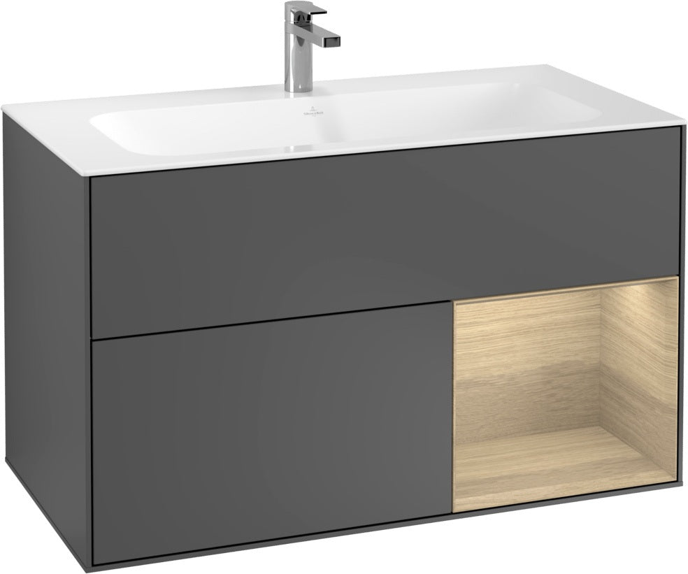 Villeroy & Boch Finion Waschtischunterschrank 996 mm White Matt Lacquer mit Beleuchtung
