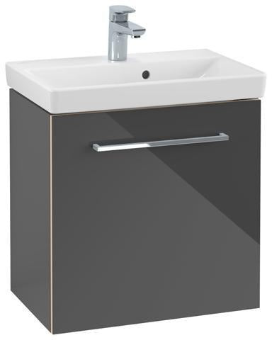 Villeroy & Boch Avento Waschtischunterschrank 530 mm Crystal Grey, 1 Tür links, mit Dämpfung