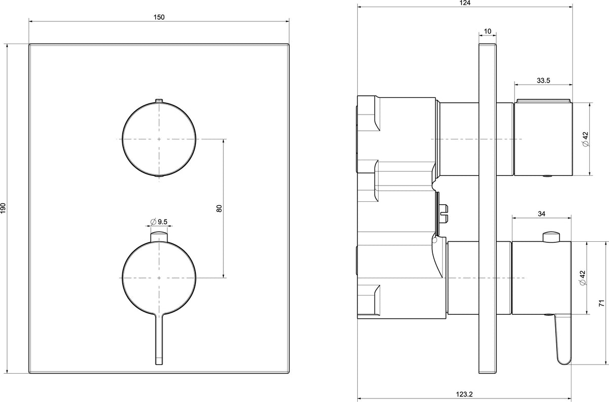 Villeroy & Boch Conum Unterputz-Thermostat TVS127001000 – Rund, Chrom, 150x124x190 mm