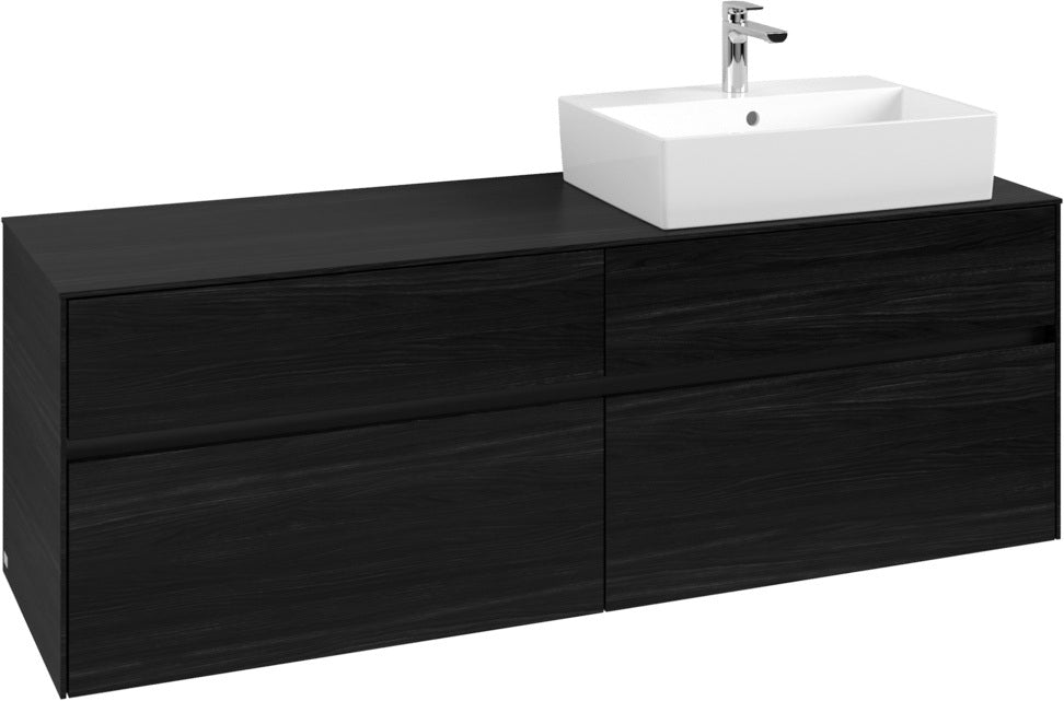 Villeroy & Boch Waschtischunterschrank Collaro C136 B0 1600 mm Black Oak mit Beleuchtung