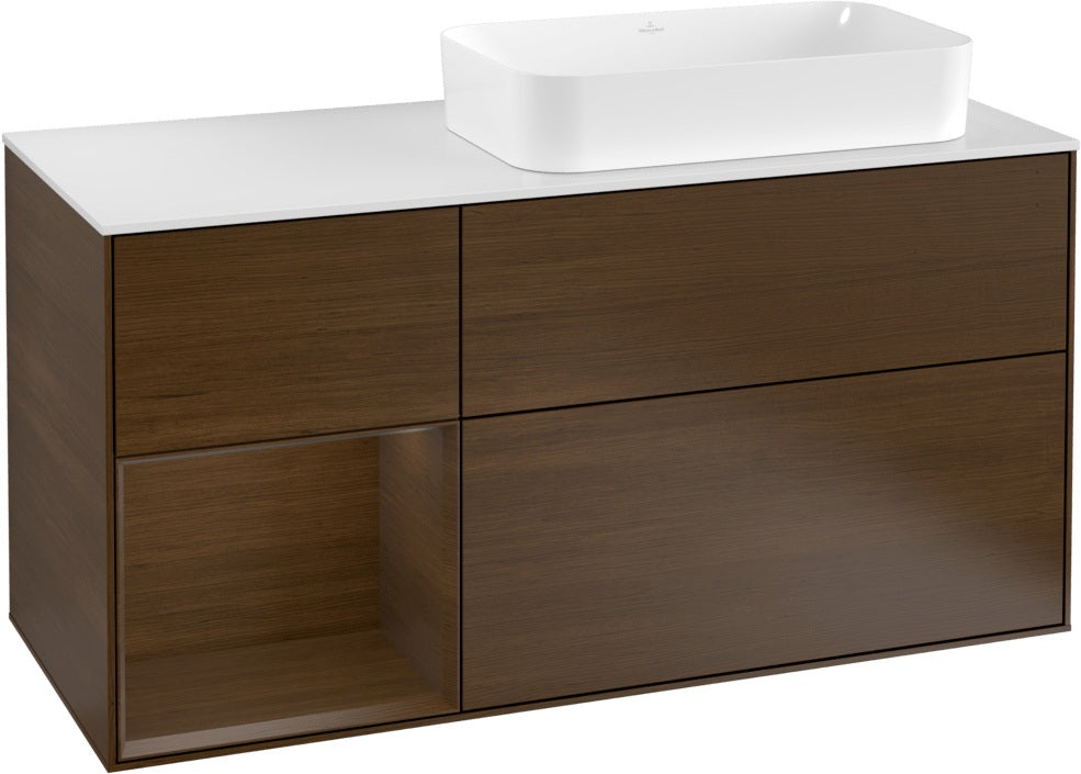 Villeroy & Boch Waschtischunterschrank Finion F271G 1200 mm Glossy White Lacquer mit Beleuchtung
