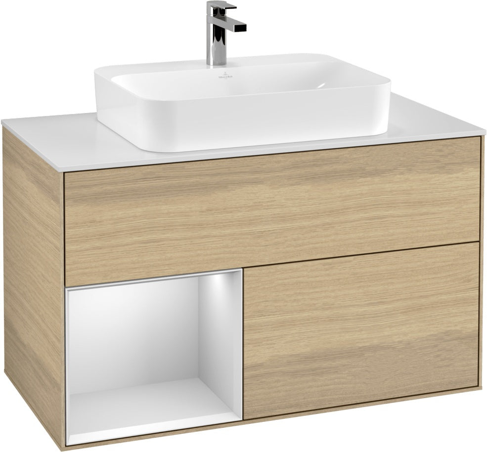 Villeroy & Boch Finion Waschtischunterschrank 1000 mm White Matt Lacquer mit LED-Beleuchtung