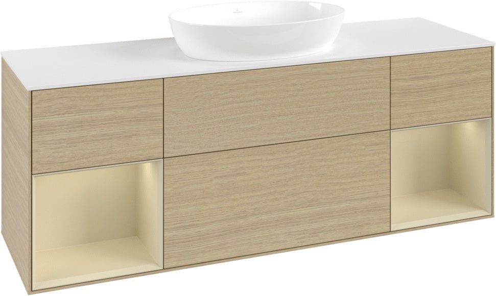 Villeroy & Boch Finion Waschtischunterschrank GD01GF 1600 mm Glossy White Lacquer mit Beleuchtung