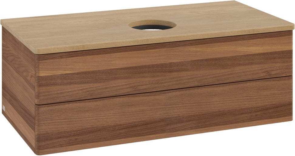 Villeroy & Boch Antao Waschbeckenunterschrank 1000 mm Warm Walnut – 2 Auszüge, Push-to-Open