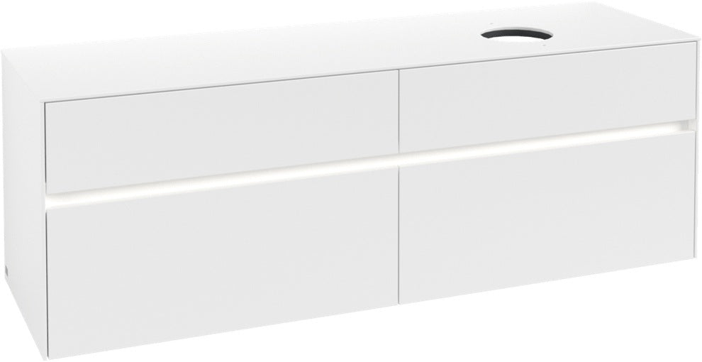 Villeroy & Boch Waschtischunterschrank Collaro C051 B0 1600 mm Glossy White mit LED-Beleuchtung