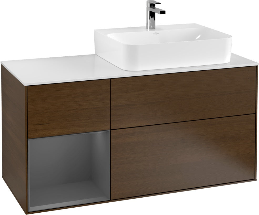 Villeroy & Boch Waschtischunterschrank Finion G141G 1200 mm Glossy White mit LED-Beleuchtung