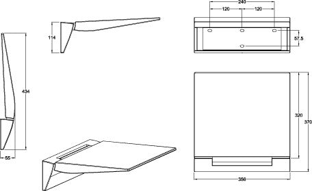 Villeroy & Boch ViCare Duschklappsitz 921740 – Weiß, Aluminium, 160 kg, 400x355 mm