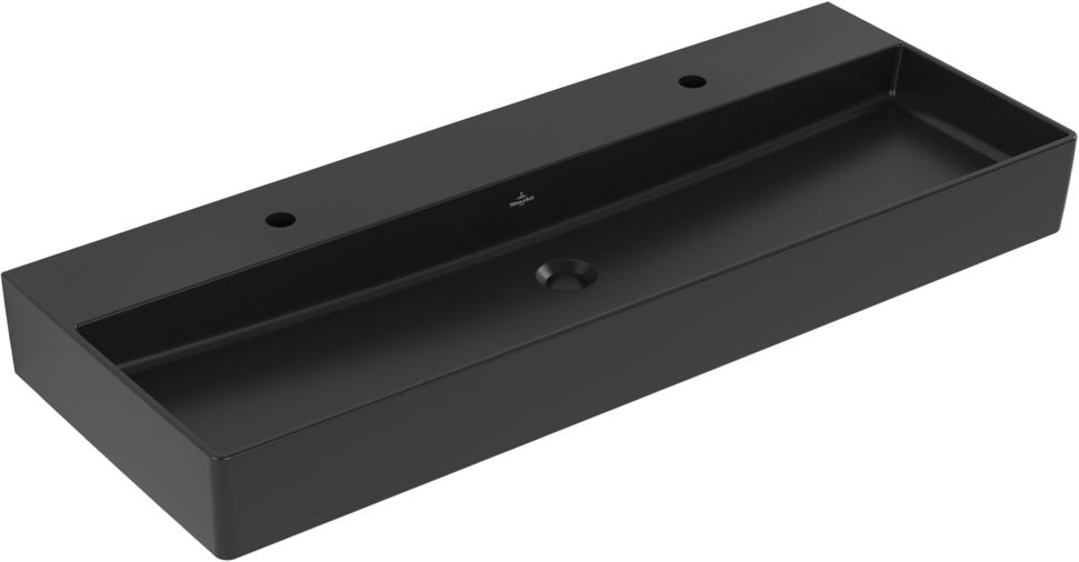 Villeroy & Boch Wandwaschbecken Memento 2.0 Pure Black CeramicPlus 1200 mm