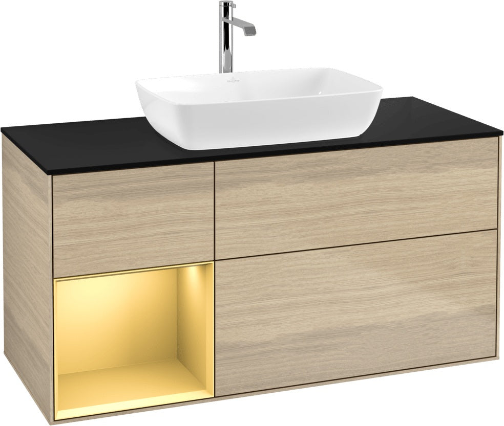 Villeroy & Boch Finion Waschtischunterschrank 1200 mm Glossy White Lacquer mit Beleuchtung