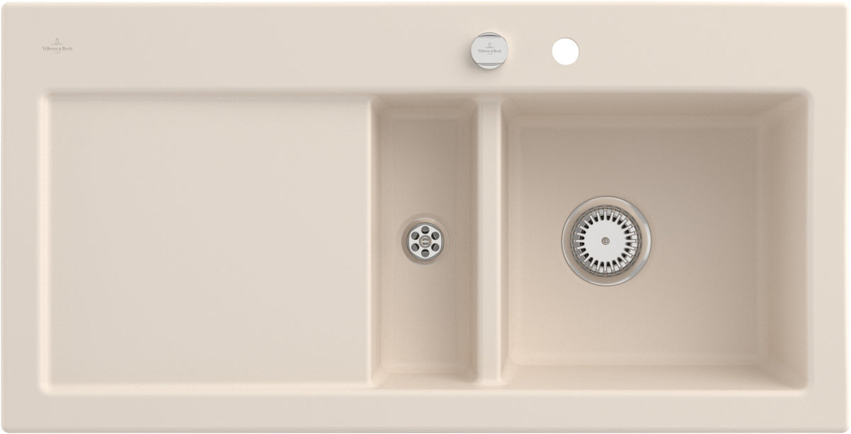Villeroy & Boch Einbauspüle Subway 60 Ivory CeramicPlus – 1000 mm Keramik mit Abtropffläche