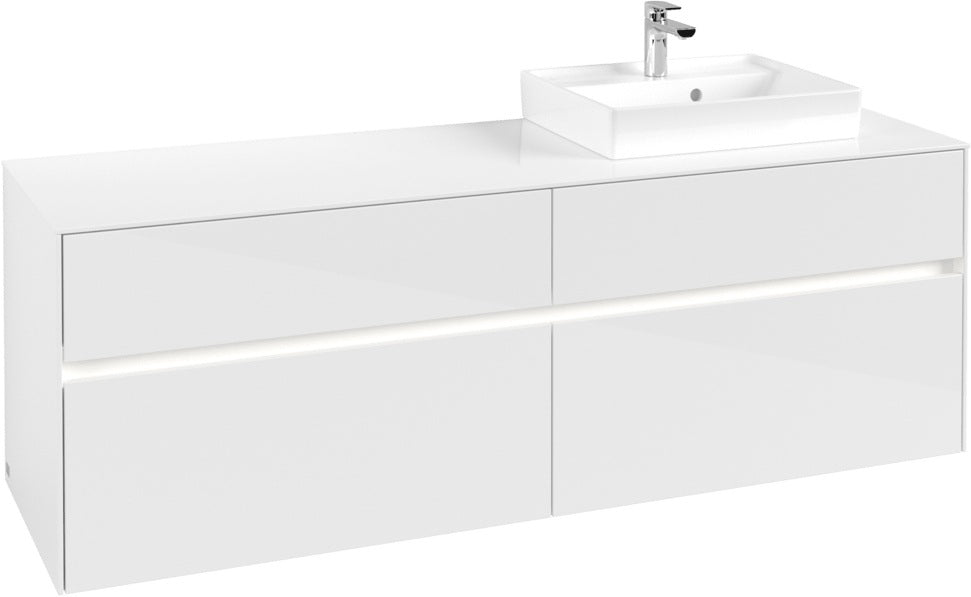 Villeroy & Boch Waschtischunterschrank Collaro C079 B0 1600 mm Glossy White mit LED-Beleuchtung
