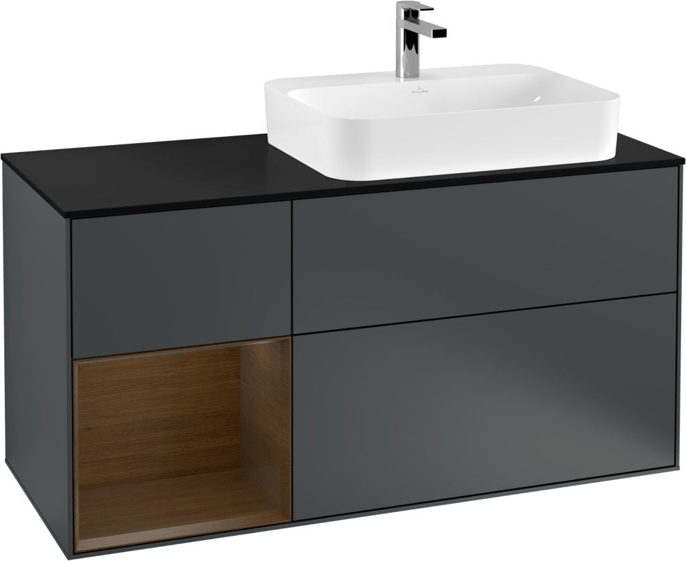 Villeroy & Boch Finion Waschbeckenunterschrank 1200 mm Glossy White Lacquer mit Beleuchtung
