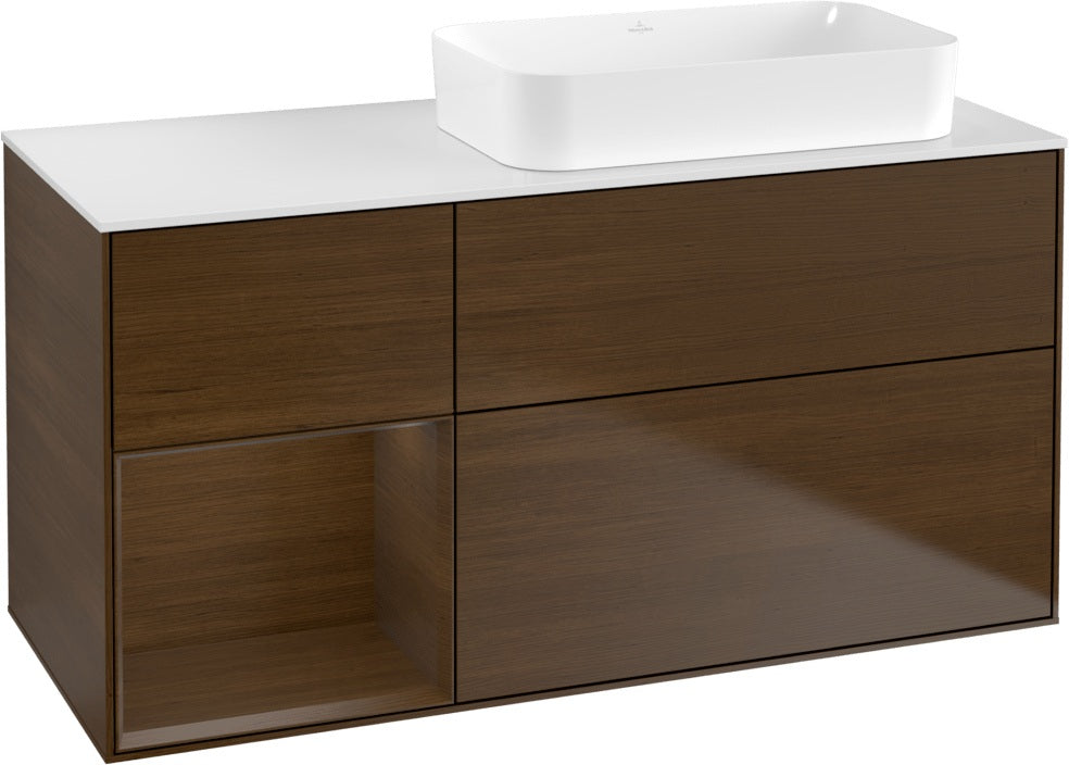 Villeroy & Boch Finion Waschtischunterschrank 1200 mm Glossy White mit Beleuchtung
