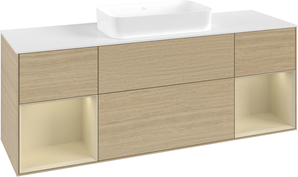 Villeroy & Boch Finion Waschbeckenunterschrank 1600 mm Glossy White Lacquer mit LED-Beleuchtung
