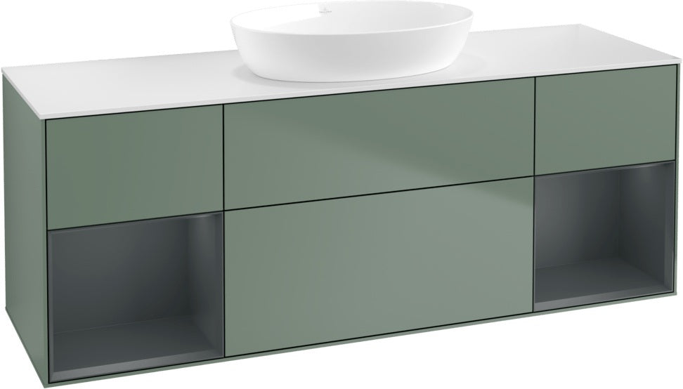 Villeroy & Boch Finion Waschbeckenunterschrank 1600 mm Glossy White Lacquer – mit LED-Beleuchtung